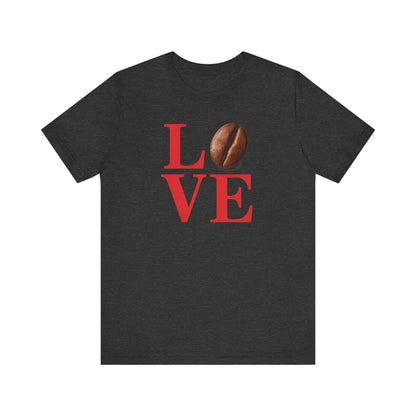 Pipeline Roast Co. LOVE Coffee Bean T-Shirt – Unisex Jersey Short Sleeve Tee for Coffee Lovers