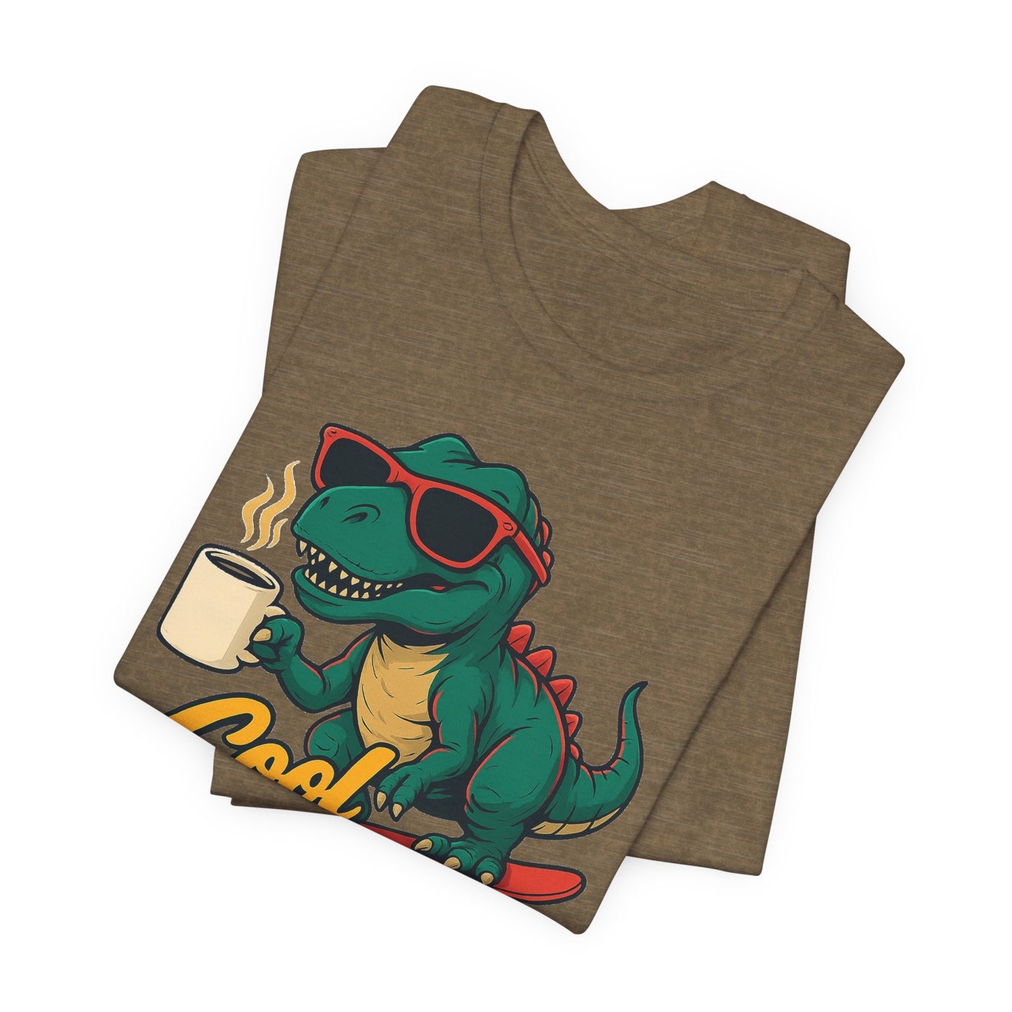 Cool Beans Dino Tee, Fun T-Shirt for Dinosaur Lovers, Casual Wear, Unique Gift Idea for Birthdays, Coffee Enthusiast Gift