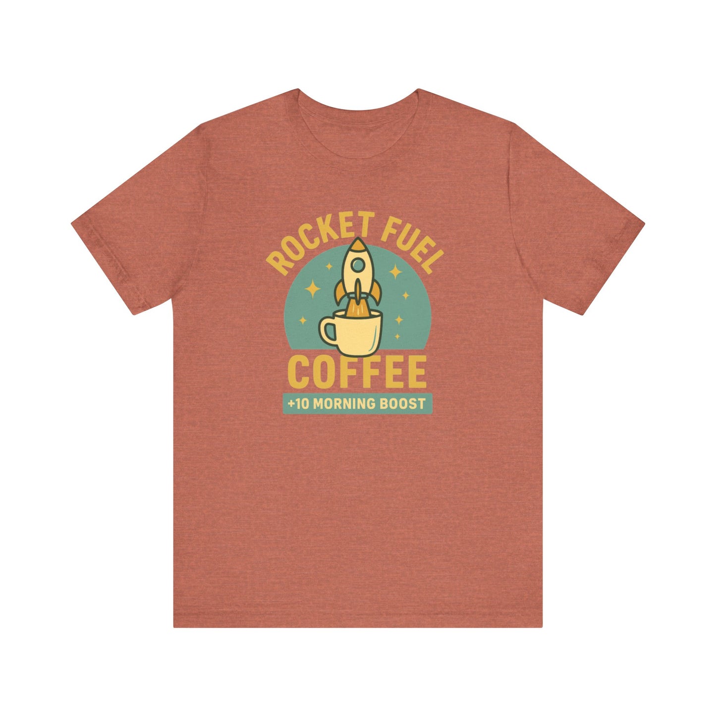 Coffee Lover's Unisex Tee, Rocket Fuel Coffee Shirt, Morning Boost Tee, Barista Gift, Casual Coffee Shirt
