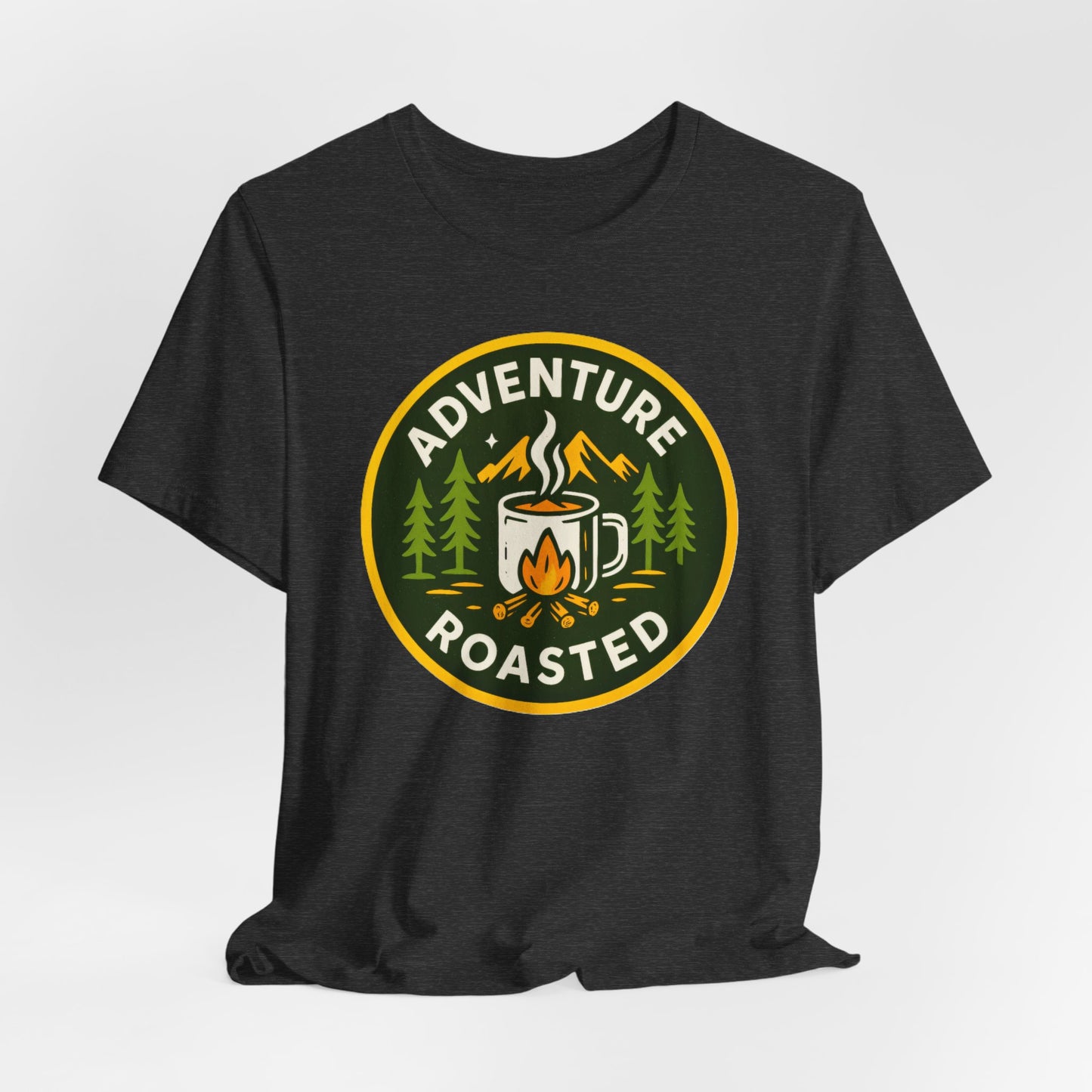 Adventure Roasted Tee - Unisex Short Sleeve Shirt, Outdoor Apparel, Camping Gift, Coffee Lover T-Shirt, Fun Adventure Wear
