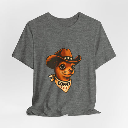 Cowboy Coffee Graphic Tee, Unisex T-Shirt, Funny Coffee Lover Gift, Casual Wear, Coffee Shop Merch