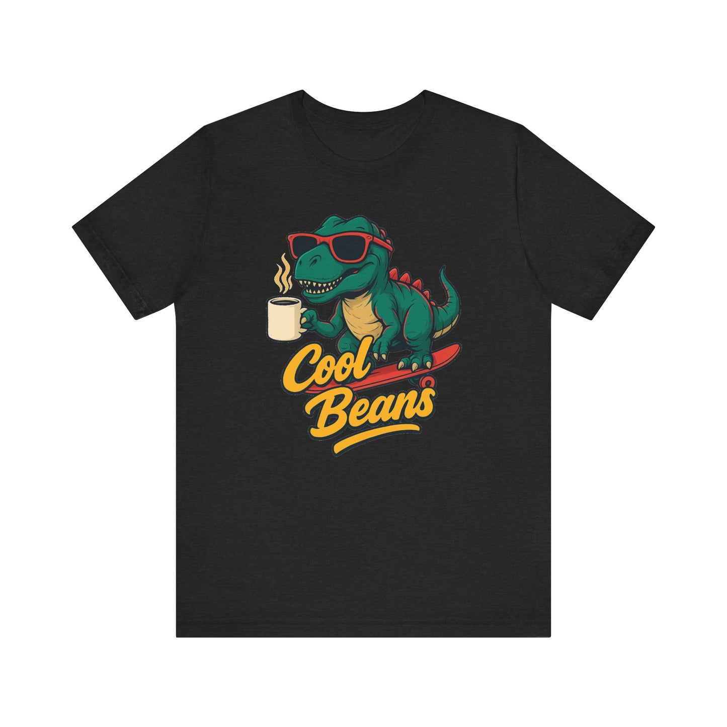 Cool Beans Dino Tee, Fun T-Shirt for Dinosaur Lovers, Casual Wear, Unique Gift Idea for Birthdays, Coffee Enthusiast Gift