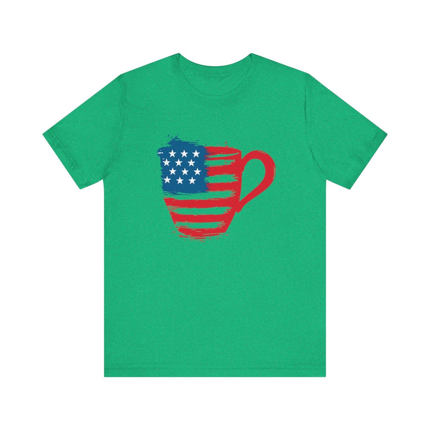 Patriotic Coffee Lover's Tee, Unisex Shirt, Independence Day Apparel, Gift for Barista, American Flag Tee, Casual Wear
