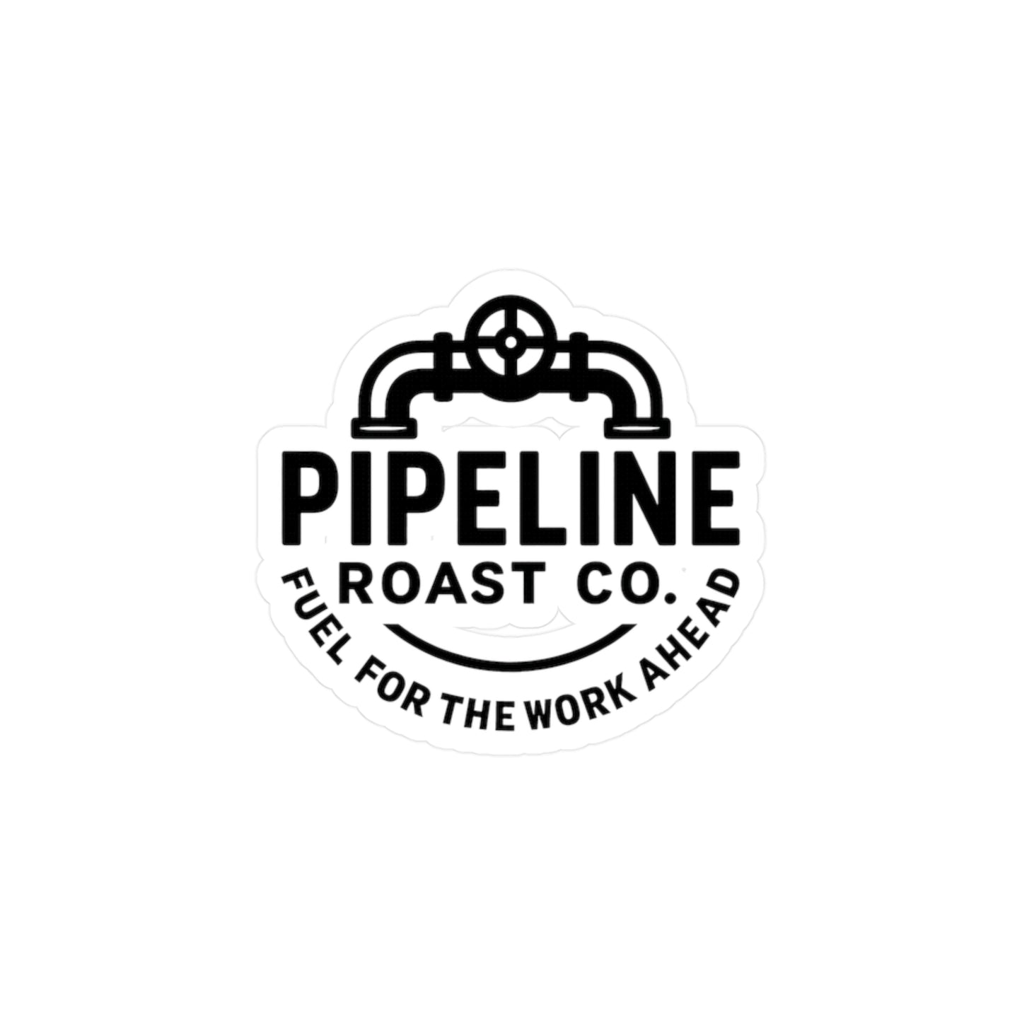 Pipeline Roast Co. Logo Vinyl Sticker – Kiss-Cut Coffee Decal for Hard Hats, Laptops, Water Bottles & Gear