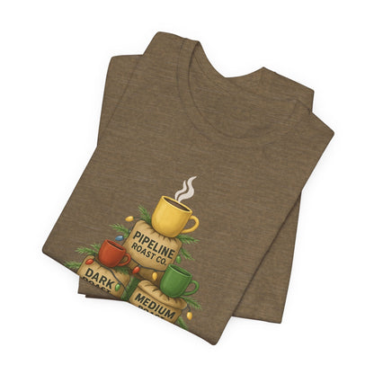 Coffee Lover's Tee, Unisex Short Sleeve T-Shirt, Christmas Gift, Coffee Themed Apparel, Cozy Vibes, Holiday Celebrations