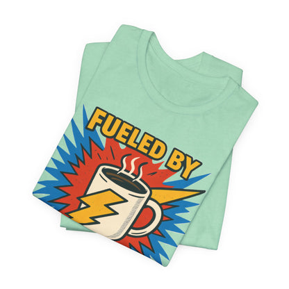 Caffeine Power Tee - Unisex Jersey Short Sleeve T-Shirt, Coffee Lover Gift, Casual Wear, Funny Quote Shirt, Birthday or Holiday Apparel