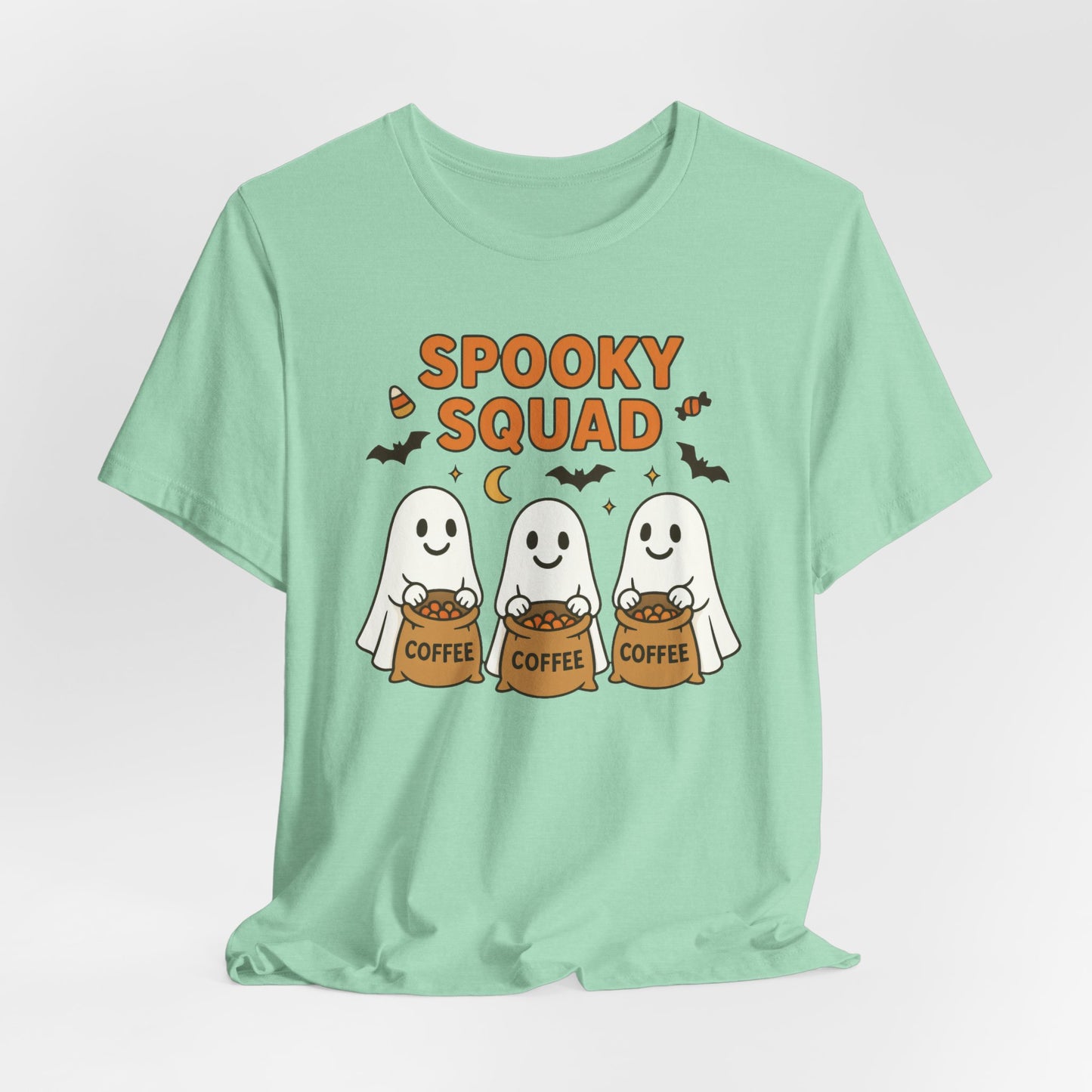 Spooky Squad Coffee Ghosts Tee – Halloween Shirt for Coffee Lovers
