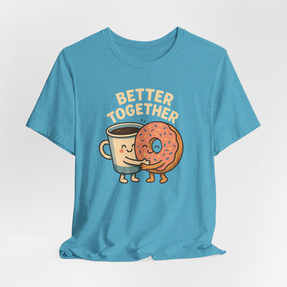 Cute Coffee and Donut Tee, Unisex Jersey Short Sleeve Tee, Funny Food Lover Shirt, Gift for Coffee Lovers, Cute Breakfast Apparel, [...]