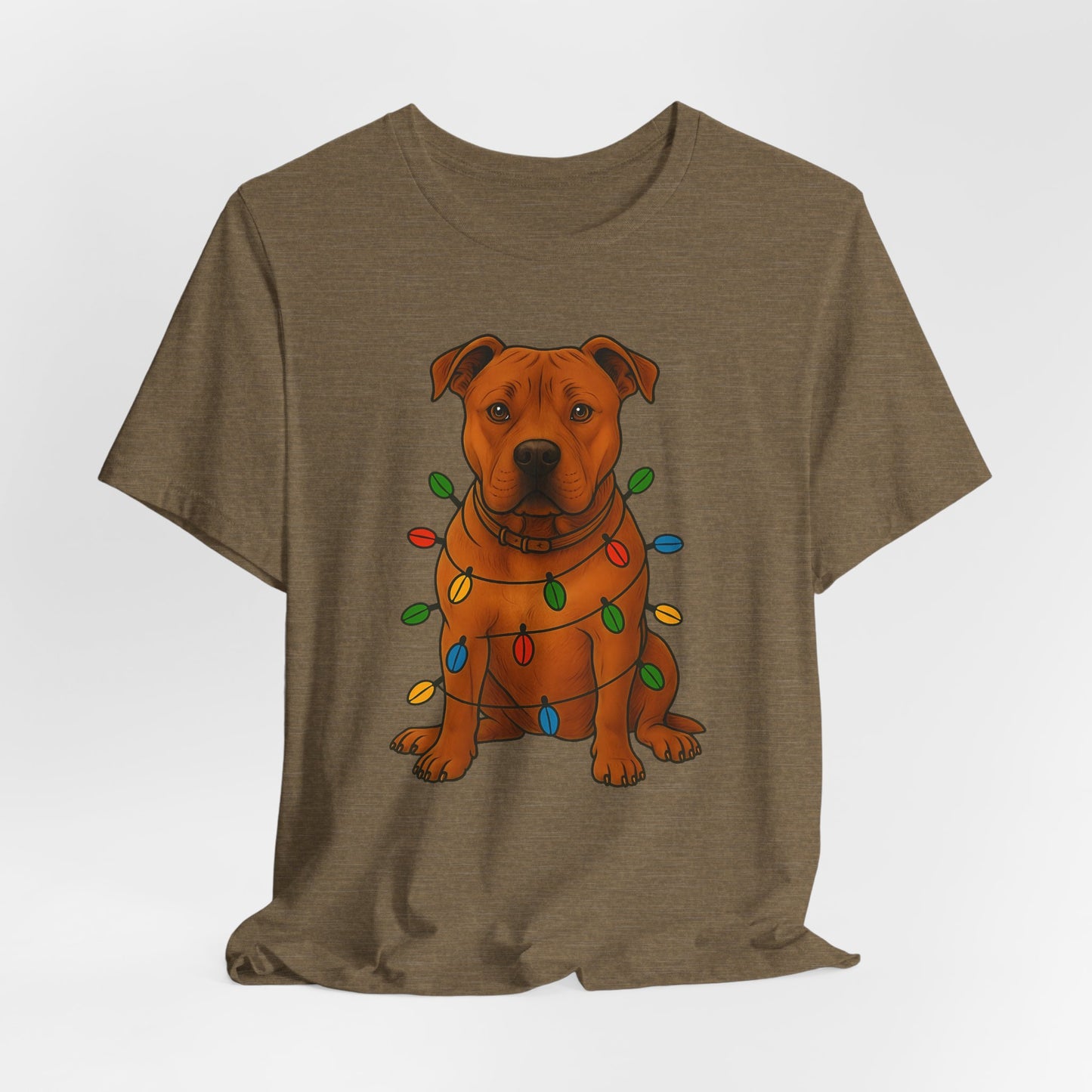 Festive Dog Lover Tee, Holiday T-Shirt, Pet Owner Gift, Christmas Apparel, Unisex Short Sleeve Shirt, Cute Dog Shirt