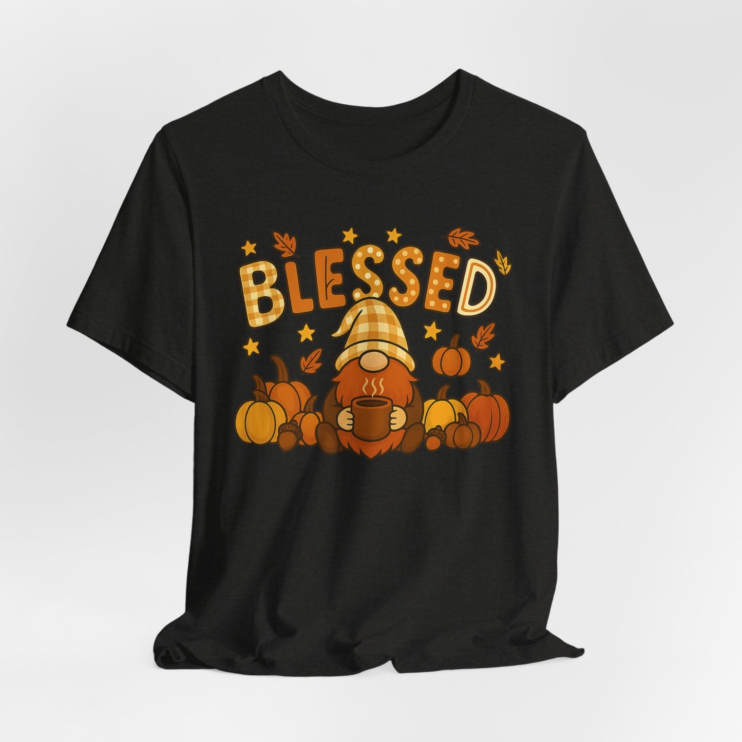 Fall Gnome Blessed Tee, Autumn T-Shirt, Thanksgiving Wear, Seasonal Shirt, Cozy Fall Apparel Gift