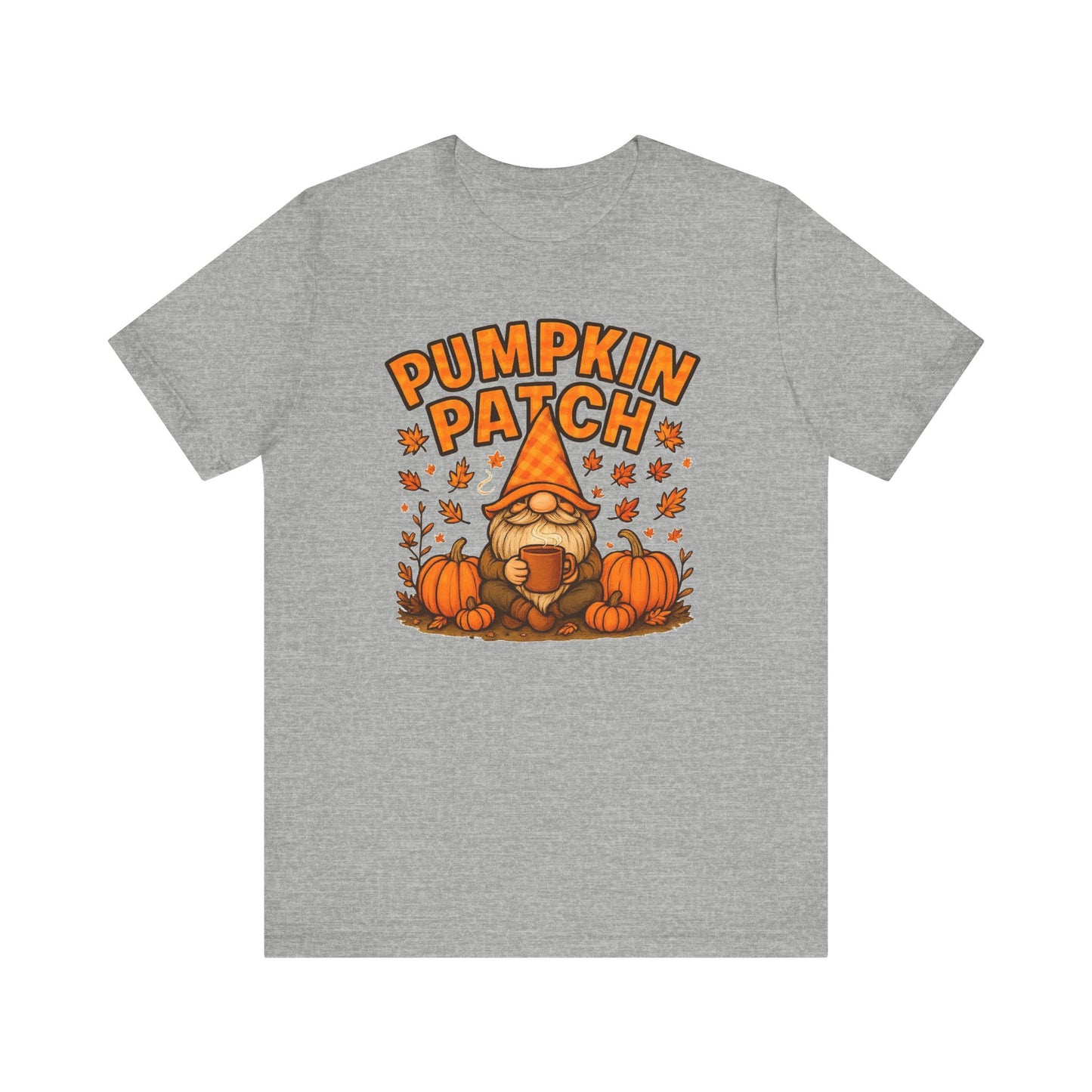 Fall Pumpkin Patch Tee, Cozy Autumn T-Shirt, Seasonal Gnome Shirt, Halloween Fun Apparel, Graphic Tee for Nature Lovers