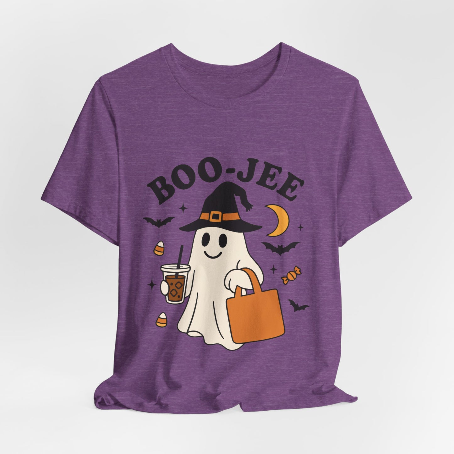 Boo-Jee Coffee Ghost Halloween T-Shirt – Funny Spooky Brew Tee for Coffee Lovers