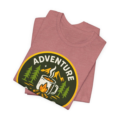 Adventure Roasted Tee - Unisex Short Sleeve Shirt, Outdoor Apparel, Camping Gift, Coffee Lover T-Shirt, Fun Adventure Wear