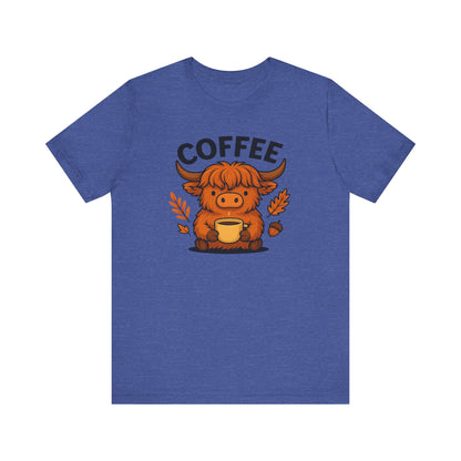 Coffee Lover’s Unisex Tee | Cute Cow Design | Perfect for Casual Gatherings, Birthdays, Coffee Lovers, Gifts
