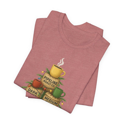 Coffee Lover's Tee, Unisex Short Sleeve T-Shirt, Christmas Gift, Coffee Themed Apparel, Cozy Vibes, Holiday Celebrations