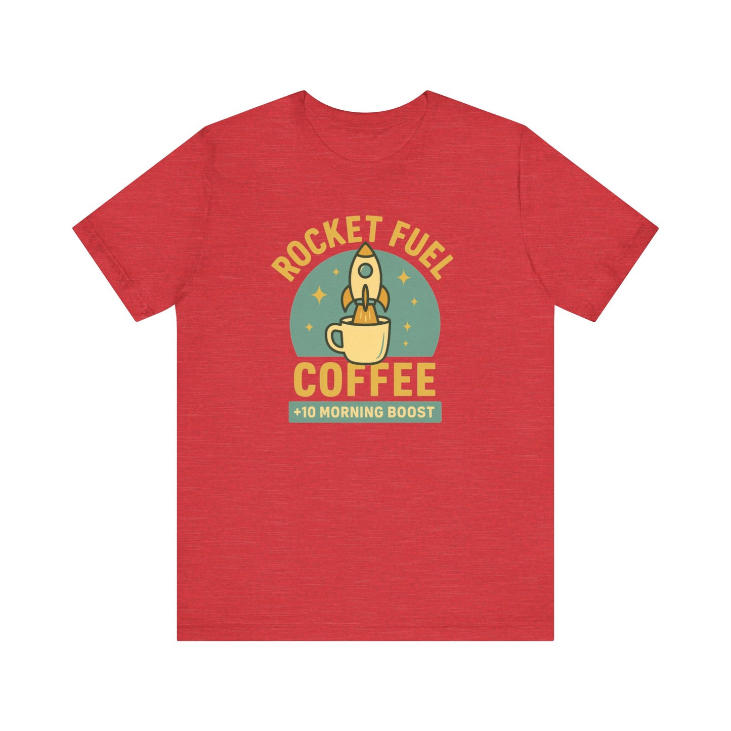 Coffee Lover's Unisex Tee, Rocket Fuel Coffee Shirt, Morning Boost Tee, Barista Gift, Casual Coffee Shirt