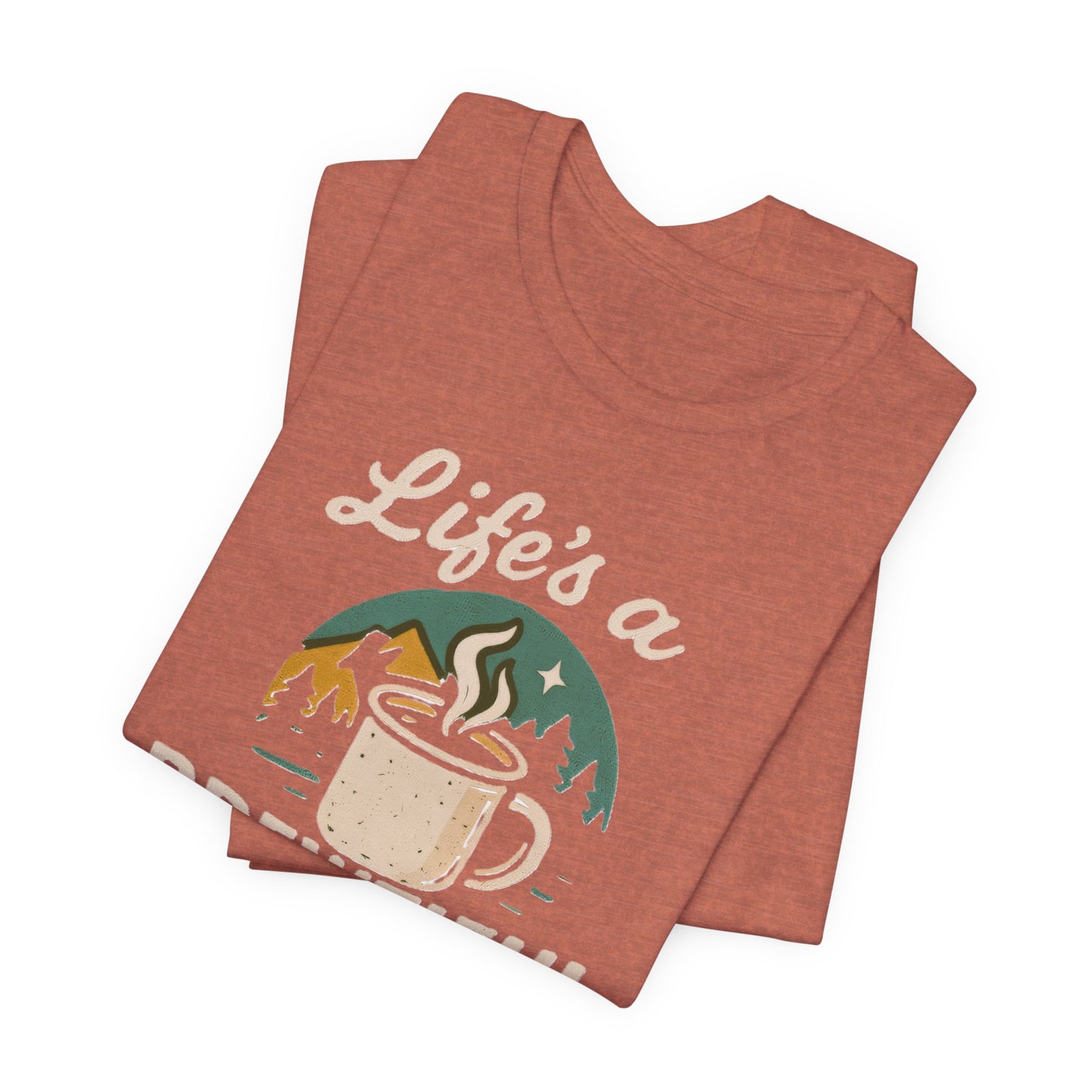 Brewtiful Adventure Tee - Unisex Short Sleeve T-Shirt, Coffee Lover Gift, Hiking Apparel, Adventure Shirt, Travel Outfit