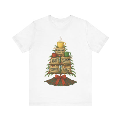 Coffee Lover's Tee, Unisex Short Sleeve T-Shirt, Christmas Gift, Coffee Themed Apparel, Cozy Vibes, Holiday Celebrations