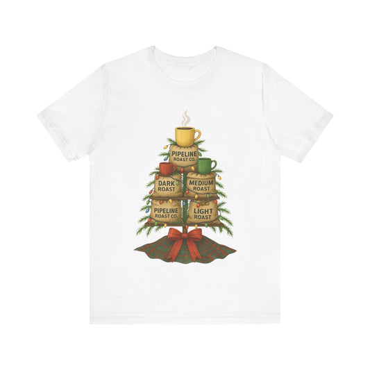 Coffee Lover's Tee, Unisex Short Sleeve T-Shirt, Christmas Gift, Coffee Themed Apparel, Cozy Vibes, Holiday Celebrations