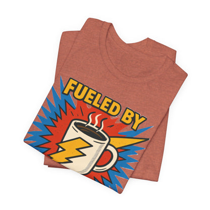 Caffeine Power Tee - Unisex Jersey Short Sleeve T-Shirt, Coffee Lover Gift, Casual Wear, Funny Quote Shirt, Birthday or Holiday Apparel