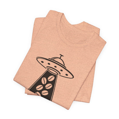 Out of This World Roast Tee - Unisex Short Sleeve Shirt, Funny Coffee Shirt, Alien Design Apparel, Gift for Coffee Lovers, Sci-Fi T-Shirt