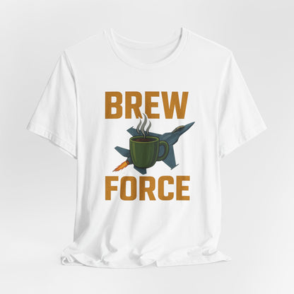 Brew Force Coffee Tee, Unisex Coffee Lover's T-Shirt, Gifts for Baristas, Father’s Day Gift, Coffee Enthusiast Apparel