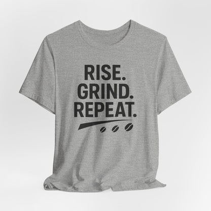 Coffee Lover's Unisex Tee - Rise. Grind. Repeat. | Casual Wear, Motivational Gift, Gym Shirt, Coffee Enthusiast Apparel, Everyday Comfort