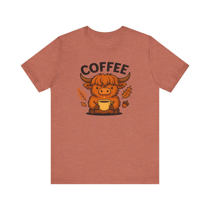 Coffee Lover’s Unisex Tee | Cute Cow Design | Perfect for Casual Gatherings, Birthdays, Coffee Lovers, Gifts