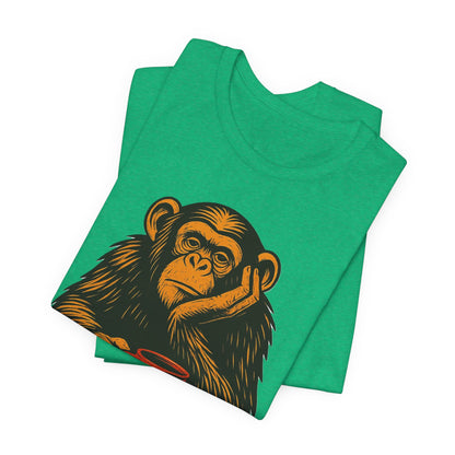Charming Chimpanzee Coffee Tee, Relaxed Vibes, Gift for Animal Lovers, Everyday Comfort, Perfect for Coffee Lovers