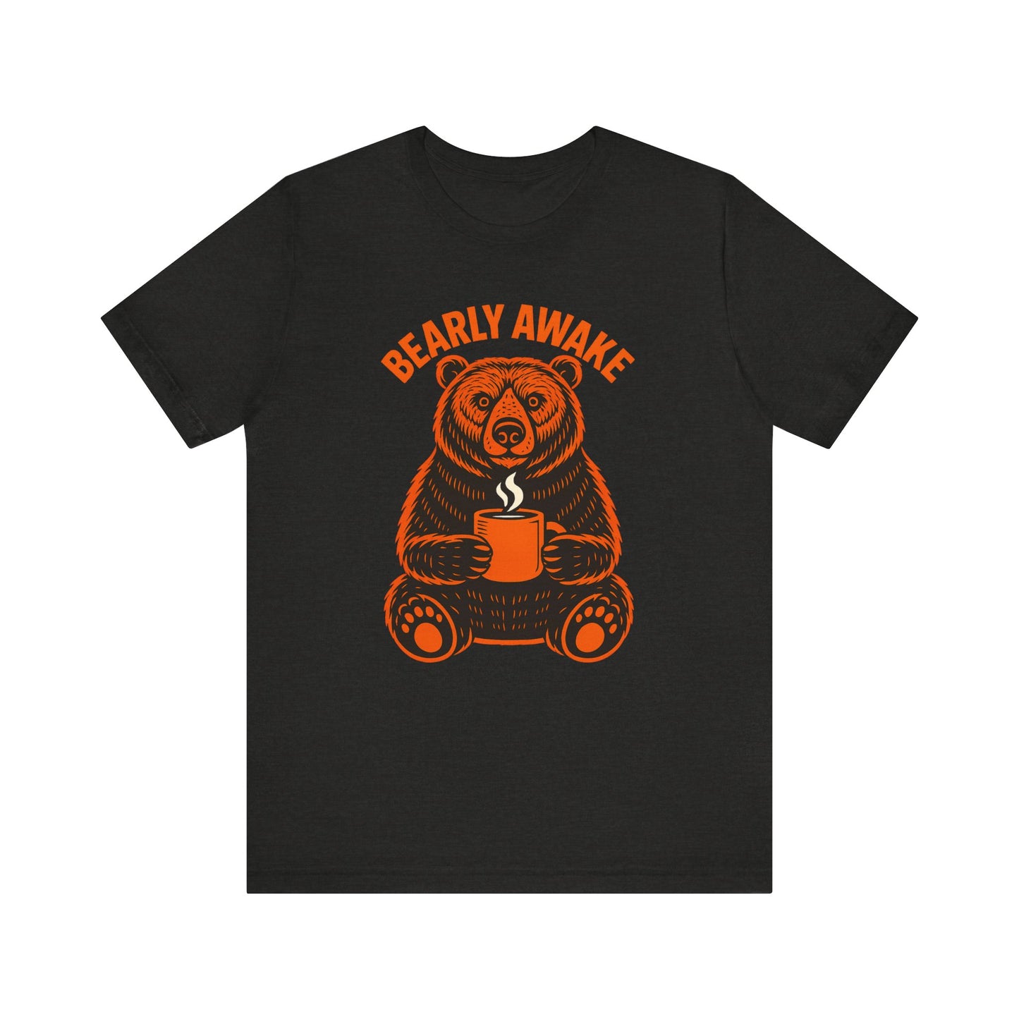 Coffee Lover Bear Tee, Cozy Casual T-Shirt, Perfect Gift for Coffee Enthusiasts, Daily Wear, Bearly Awake Design