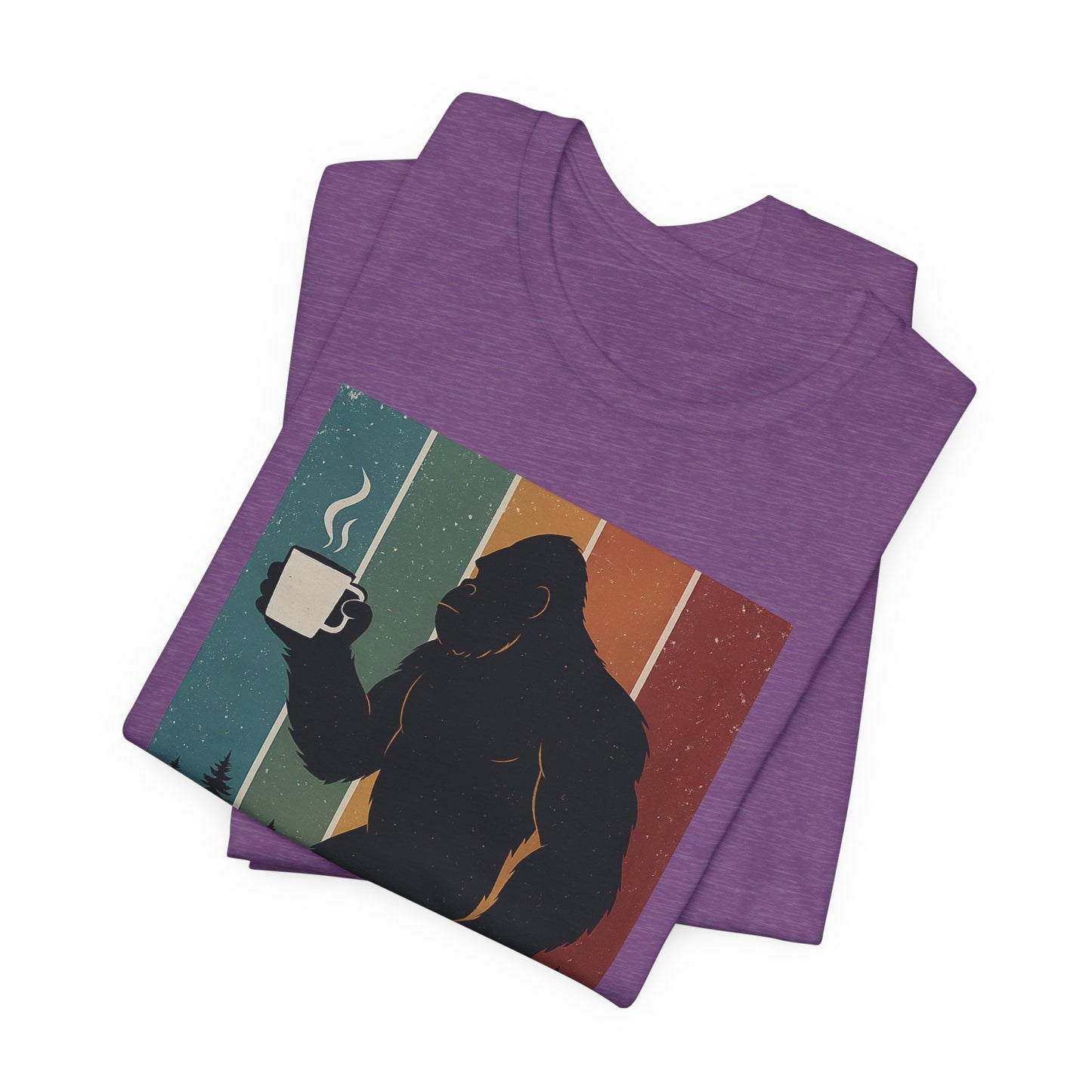 Bigfoot Coffee Lover Shirt – Retro Sasquatch Tee, Funny Outdoor & Nature Gift for Coffee Fans