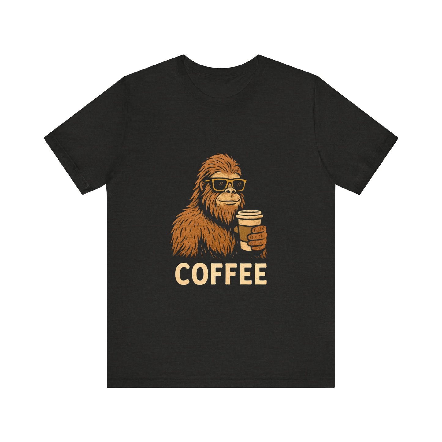 Bigfoot Drinking Coffee T-Shirt – Funny Sasquatch Coffee Tee for Coffee Lovers