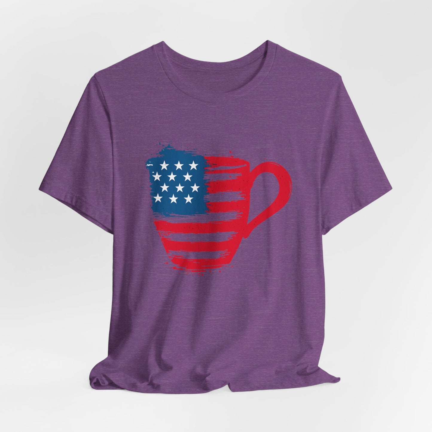 Patriotic Coffee Lover's Tee, Unisex Shirt, Independence Day Apparel, Gift for Barista, American Flag Tee, Casual Wear