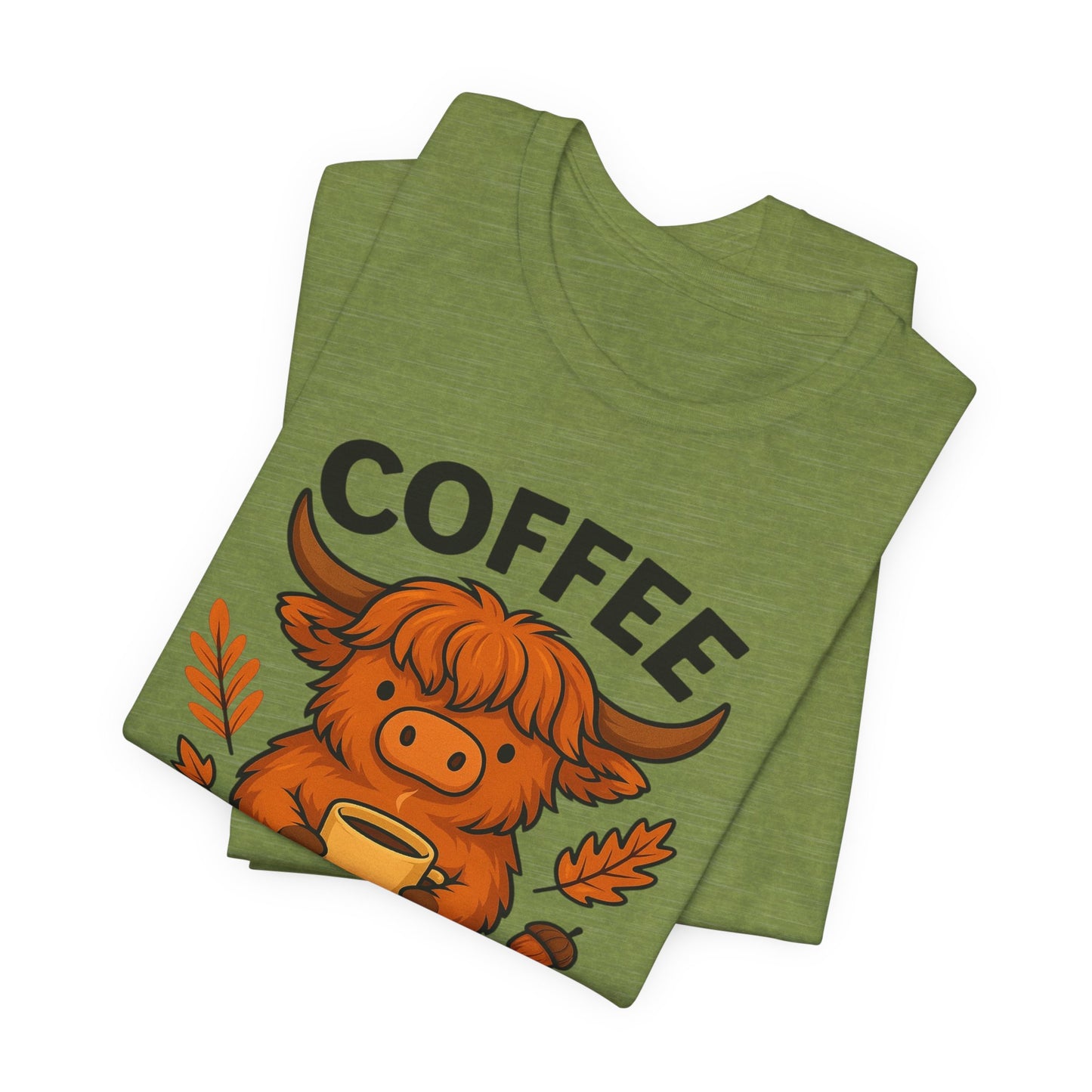 Coffee Lover’s Unisex Tee | Cute Cow Design | Perfect for Casual Gatherings, Birthdays, Coffee Lovers, Gifts