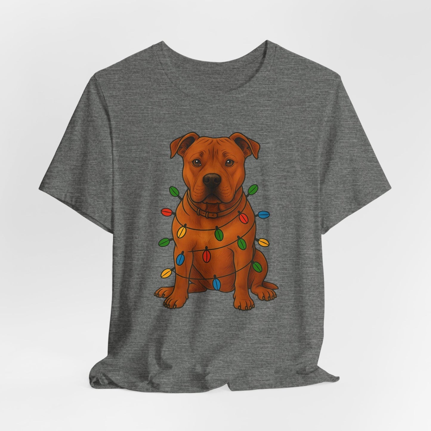 Festive Dog Lover Tee, Holiday T-Shirt, Pet Owner Gift, Christmas Apparel, Unisex Short Sleeve Shirt, Cute Dog Shirt