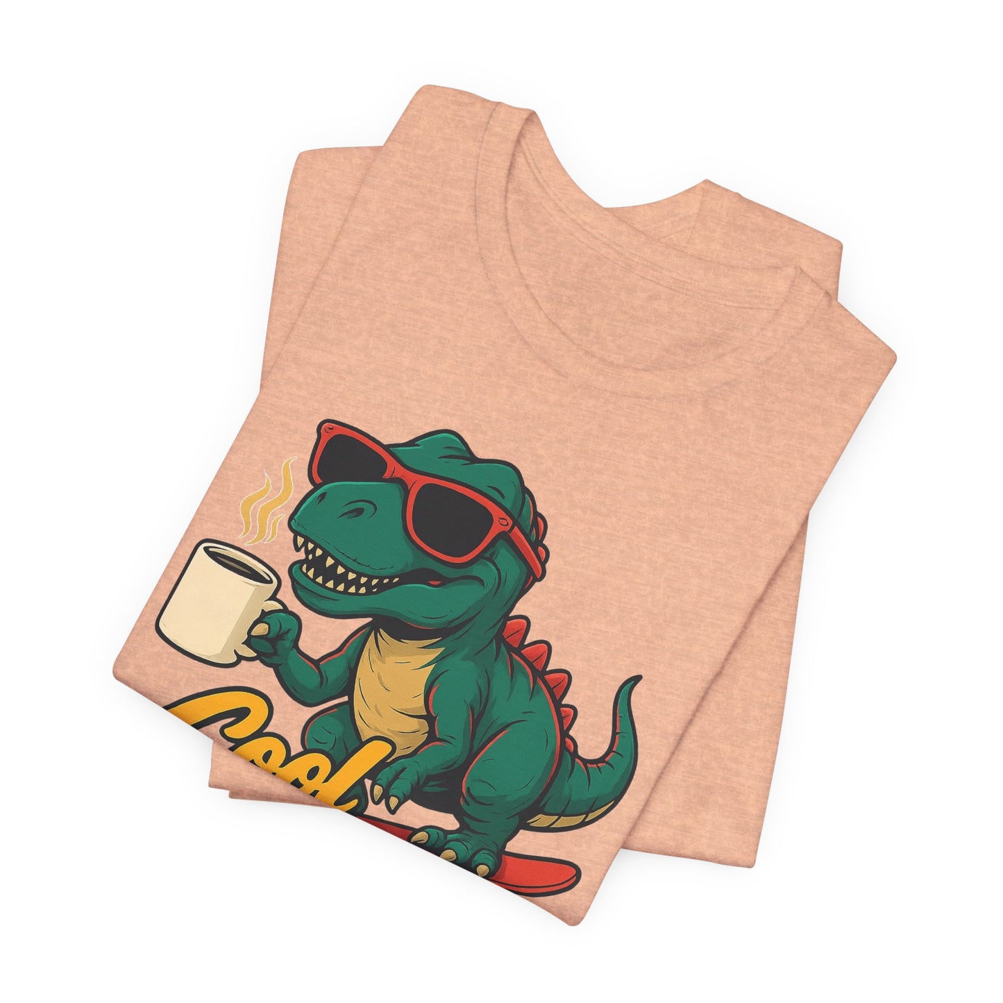 Cool Beans Dino Tee, Fun T-Shirt for Dinosaur Lovers, Casual Wear, Unique Gift Idea for Birthdays, Coffee Enthusiast Gift