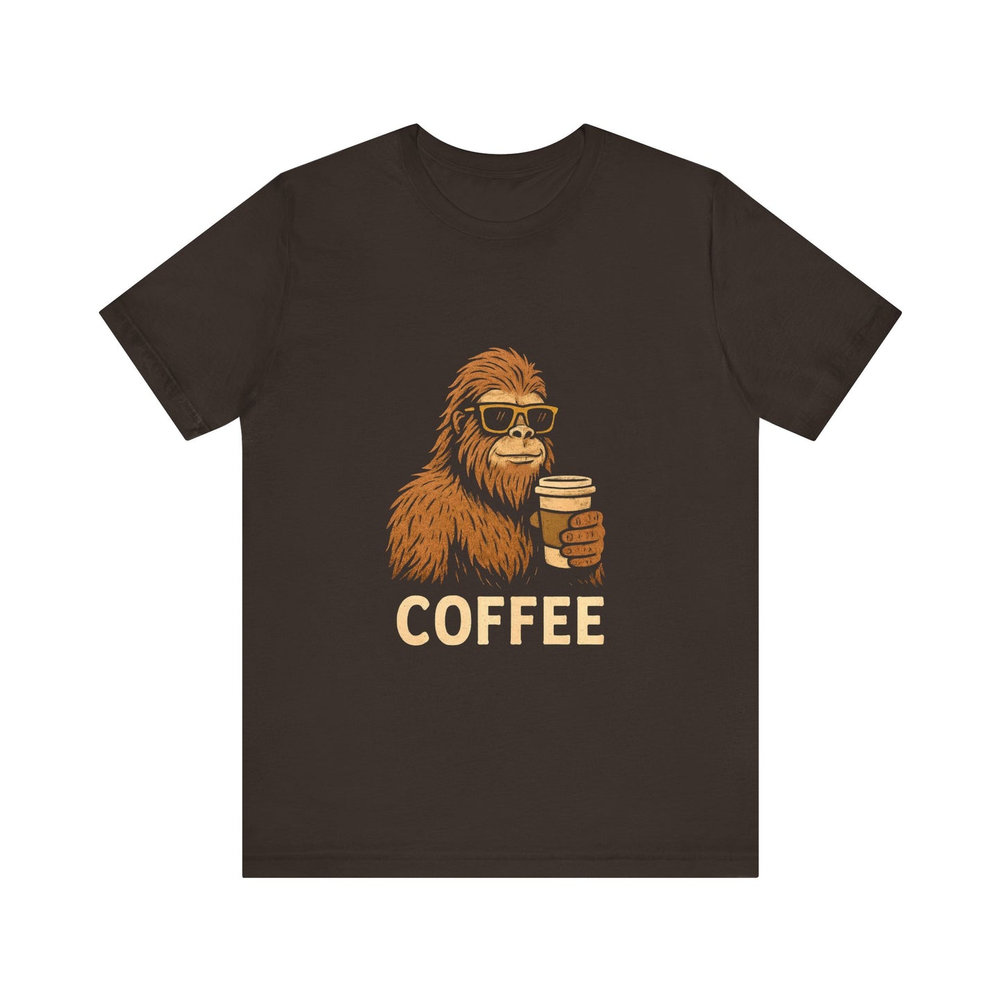 Bigfoot Drinking Coffee T-Shirt – Funny Sasquatch Coffee Tee for Coffee Lovers