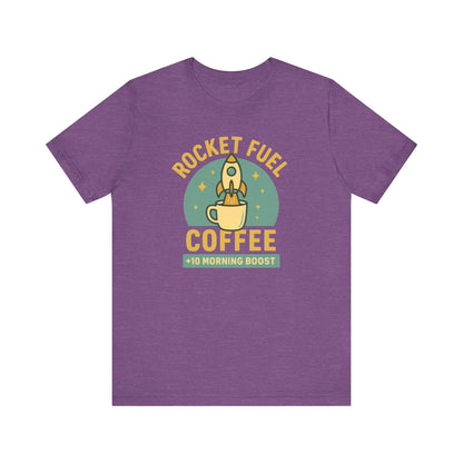 Coffee Lover's Unisex Tee, Rocket Fuel Coffee Shirt, Morning Boost Tee, Barista Gift, Casual Coffee Shirt