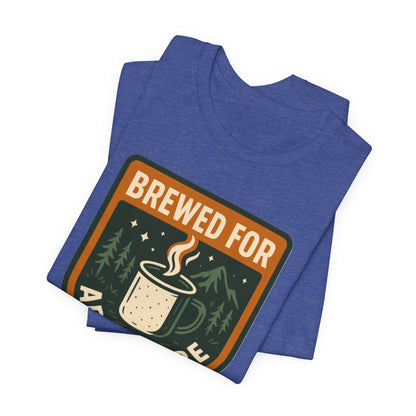 Adventure Brewed Graphic Tee - Perfect for Outdoors Lovers, Travel, Hiking, Camping, Gift for Adventurers