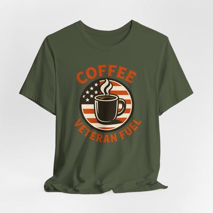 Coffee Lover's Veteran Tee - Unisex Jersey Short Sleeve Tee, Gift for Coffee Lovers, Veteran Appreciation, Casual Wear, Patriot T-Shirt