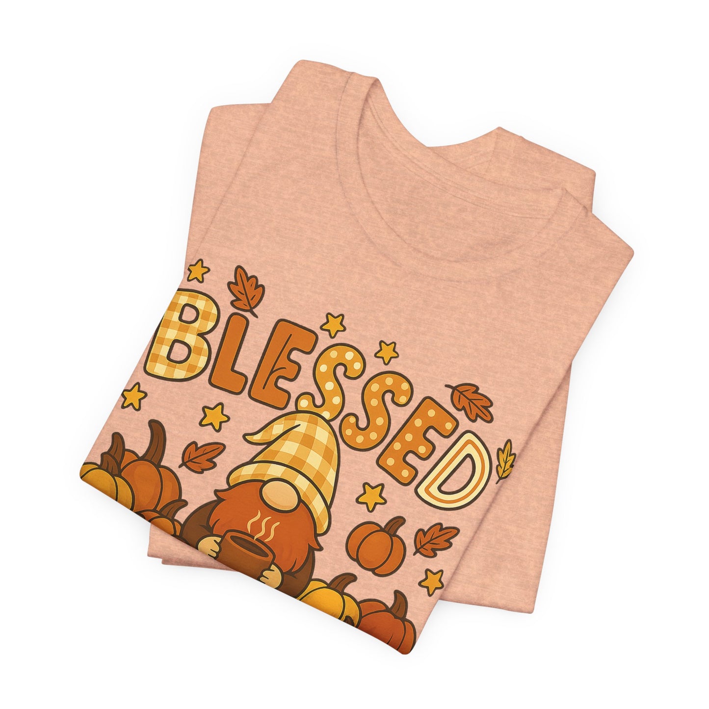 Fall Gnome Blessed Tee, Autumn T-Shirt, Thanksgiving Wear, Seasonal Shirt, Cozy Fall Apparel Gift