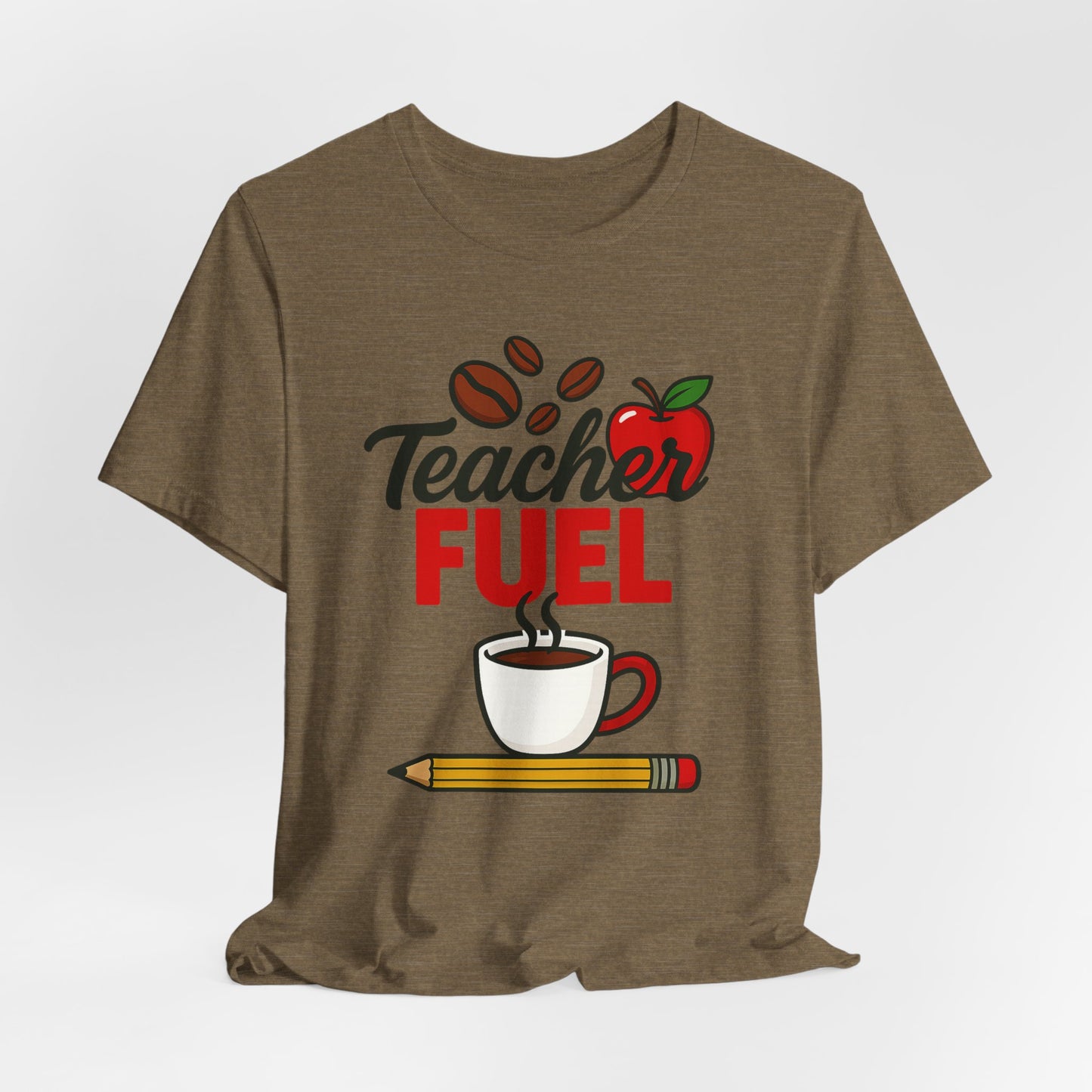 Teacher Fuel Unisex Jersey Tee | Coffee Lover Gift | Back to School | Teacher Appreciation | Fun Classroom Shirt