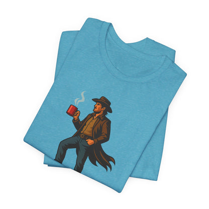 Brew Adventure Tee: Vintage Graphic Unisex Shirt, Coffee Lover Gift, Casual Wear, Hiking Apparel, Men's & Women's Fashion