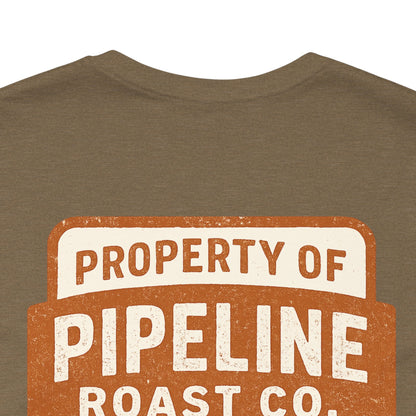 Rusty Vintage Pipeline Roast Co. Industrial Seal Tee – Rugged Workwear Style Coffee Shirt