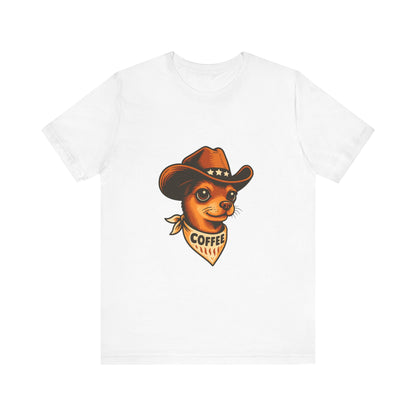 Cowboy Coffee Graphic Tee, Unisex T-Shirt, Funny Coffee Lover Gift, Casual Wear, Coffee Shop Merch