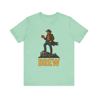 Brew Adventure Tee: Vintage Graphic Unisex Shirt, Coffee Lover Gift, Casual Wear, Hiking Apparel, Men's & Women's Fashion