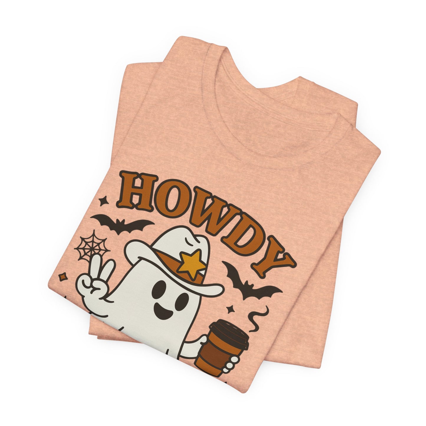 Howdy Boo Ghost Tee, Unisex Halloween T-Shirt, Funny Graphic Tee, Halloween Costume Shirt, Spooky Season Apparel