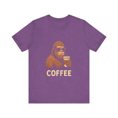 Bigfoot Drinking Coffee T-Shirt – Funny Sasquatch Coffee Tee for Coffee Lovers