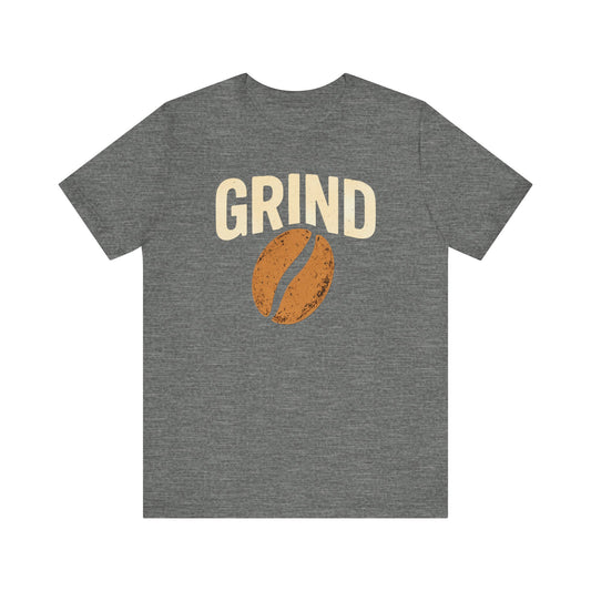 Coffee Lover's Grind Tee, Unisex Short Sleeve Shirt, Perfect Gift for Baristas, Casual Coffee Shop Style, Great for Birthdays, Coffee Days