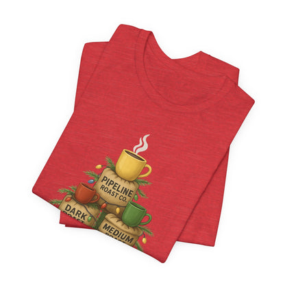 Coffee Lover's Tee, Unisex Short Sleeve T-Shirt, Christmas Gift, Coffee Themed Apparel, Cozy Vibes, Holiday Celebrations